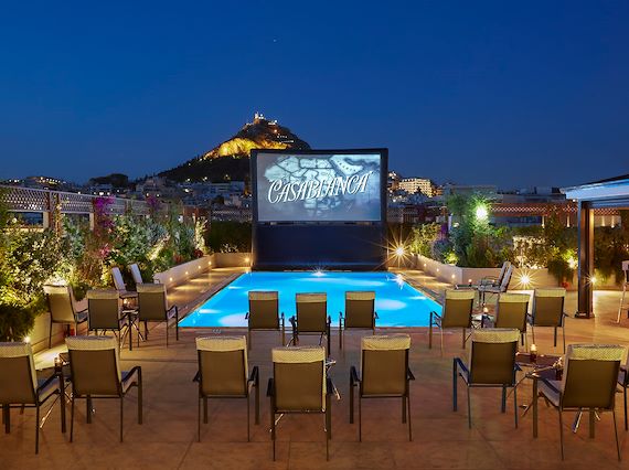 pool your cinema hotel grande bretagne athens roof top